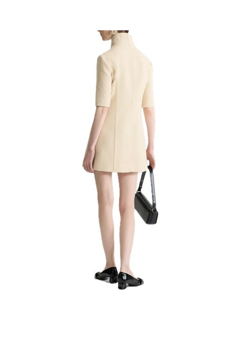 Vestito mini a collo alto in tweed di misto lana sostenibile Patou | DR2040223097C0223097C SNOWBERRY WHITE